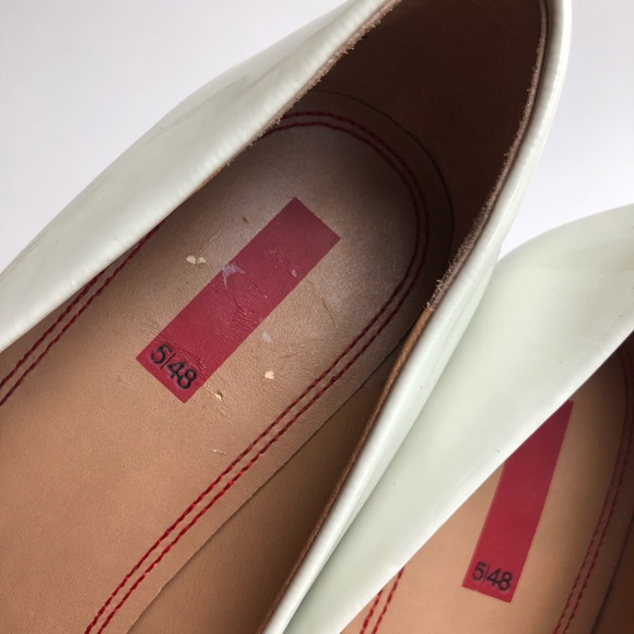 5/48 Cream Patent Leather Platform Pump Heel 40 - Picture 7 of 8